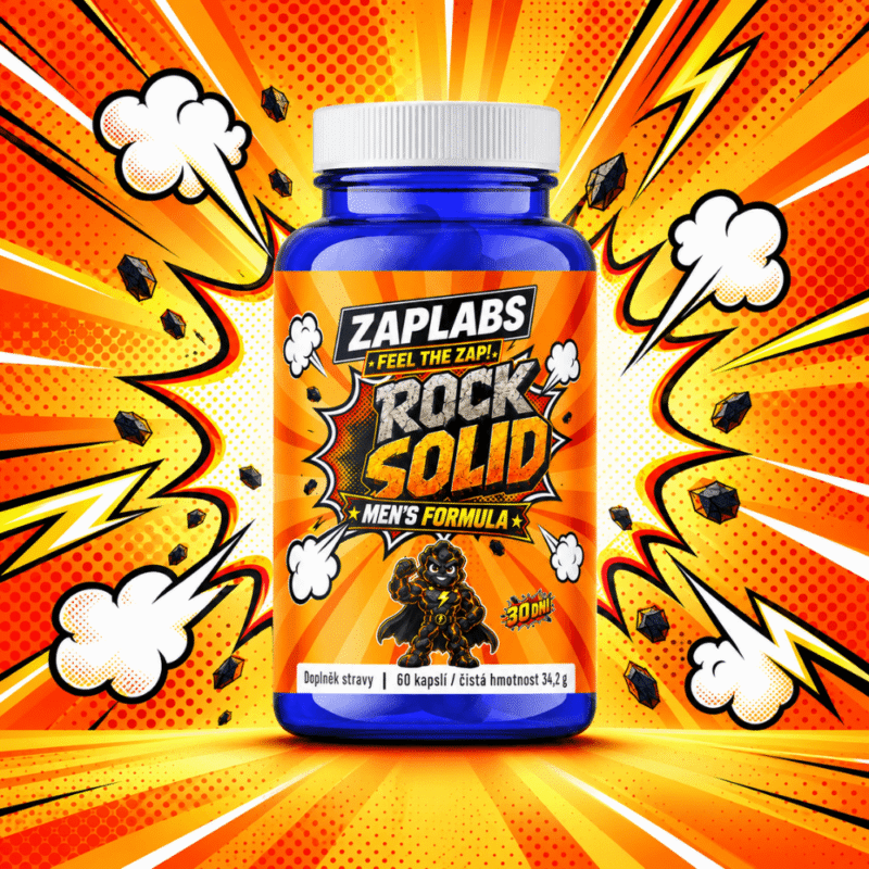 ROCK SOLID ZAPLABS – mužská formule v oranžovém komiksovém designu