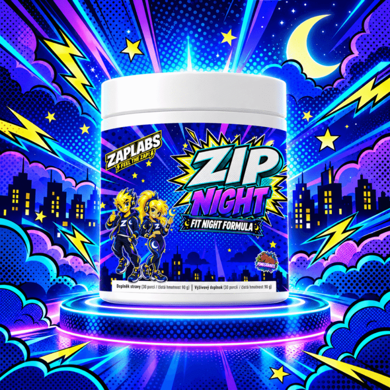 ZIP NIGHT ZAPLABS – večerní formule s L-karnitinem v komiksovém designu